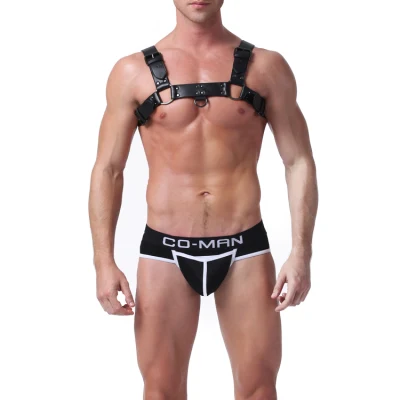 Изготовленные на заказ кожаные дышащие мужчины, носящие бандаж-стринги, мужские сексуальные бандажи для геев